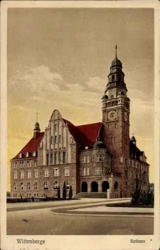 Ak Wittenberge an der Elbe Prignitz, Rathaus, historisches Gebäude, farbige Postkarte