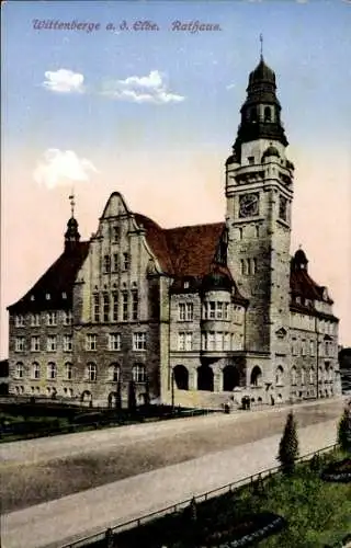 Ak Wittenberge an der Elbe Prignitz, Wittenberge a. d. Elbe, Rathaus, historisches Gebäude