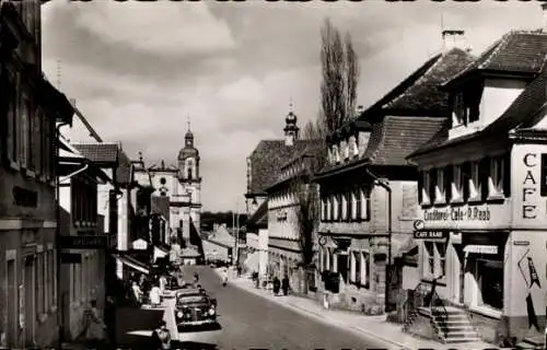 Ak Neckarsulm in Württemberg, Marktstraße, Apotheke, Cafe Raab, Autos, historische Architektur