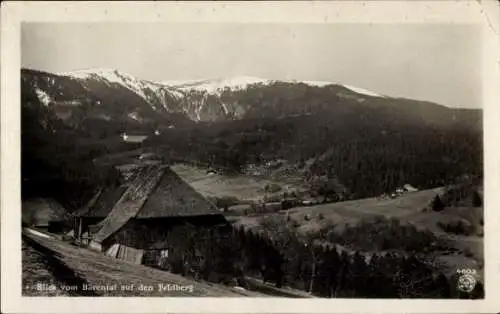 Ak Bärental Feldberg im Schwarzwald, Blick vom Bärental auf den Feldberg, Landschaft mit schne...