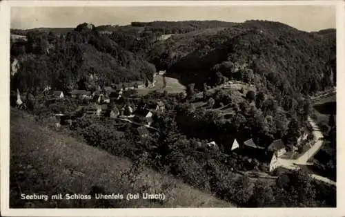 Ak Bad Urach in der Schwäbischen Alb Württemberg, Landschaft mit Schloss Uhenfels, Wald, Dörfe...