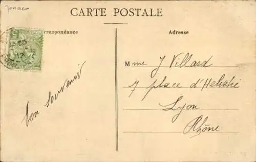 Ak Monaco, Palais von  Militärparade, Fahne,  Architektur