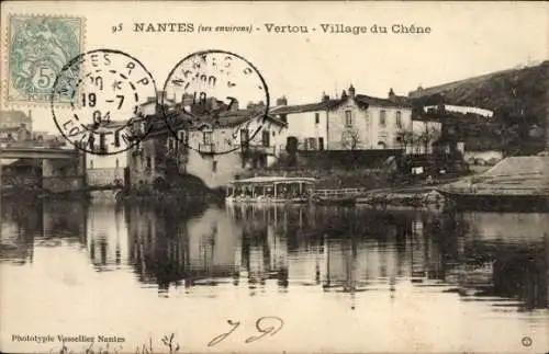 Ak Vertou Loire Atlantique, Wasserlandschaft, Gebäude, Baum, Vintage-Stil