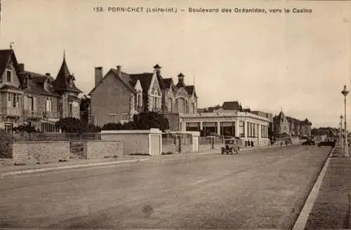Ak Pornichet Loire Atlantique, Boulevard des Océanides, Gebäude am Straßenrand, Auto