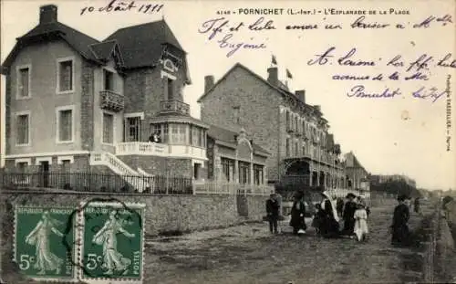 Ak Pornichet Loire Atlantique, Esplanade de la Plage