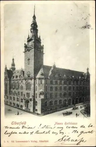 Ak Elberfeld Wuppertal, Neues Rathaus,  Architektur, schwarz-weiß Fotografie