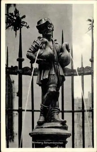 Ak Nürnberg in Mittelfranken, Gänsemännchen, Brunnen