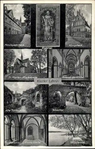 Ak Kloster Lehnin in der Mark, Königshaus, Mönchswohnhaus, Tetzeltor, St. Marien Klosterkirche