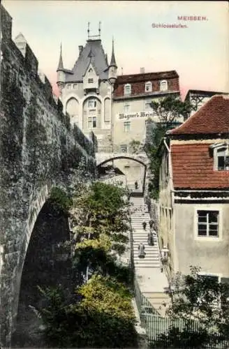 Ak Meißen an der Elbe, Schloßstufen