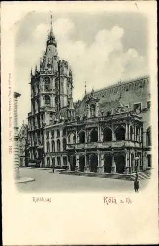 Ak Rath Köln am Rhein, Rathaus   Architektur, Reliefdruck