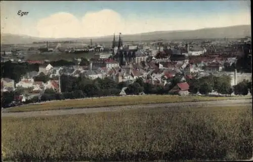Ak Cheb Eger Region Karlsbad, Gesamtansicht