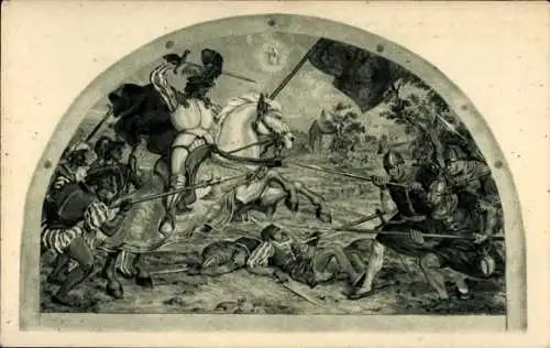 Ak Bohosudov Mariaschein Region Aussig, Kreuzgang Mariaschein, Schlachtfeld