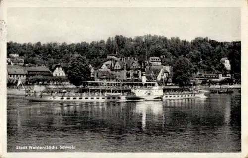 Ak Stadt Wehlen Sächs. Schweiz, Elbdampfer Dresden, Vorbeifahrt