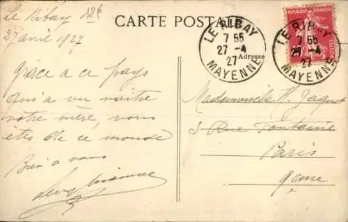 Ak Le Ribay Mayenne, Place de l'Eglise