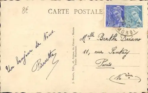 CPA Arzon Morbihan, la place de la Église