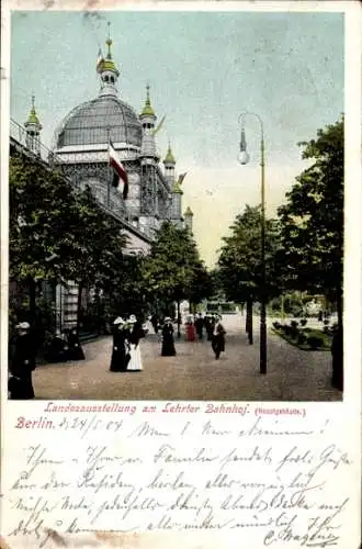 Ak Berlin Tiergarten Moabit, Landesausstellung, Lehrter Bahnhof, Hauptgebäude