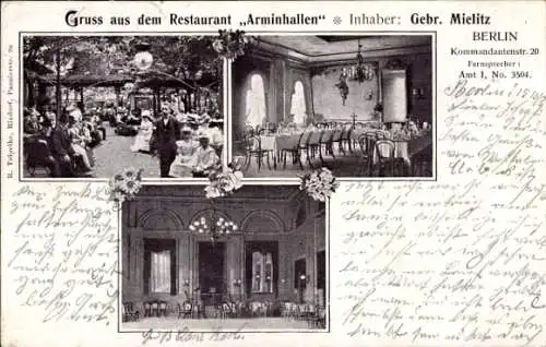 Ak Berlin Kreuzberg, Restaurant Arminhallen, Kommandantenstraße 20