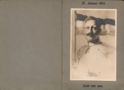 Klapp Ak Kaiser Wilhelm II., Gott mit uns, 27. Januar 1915