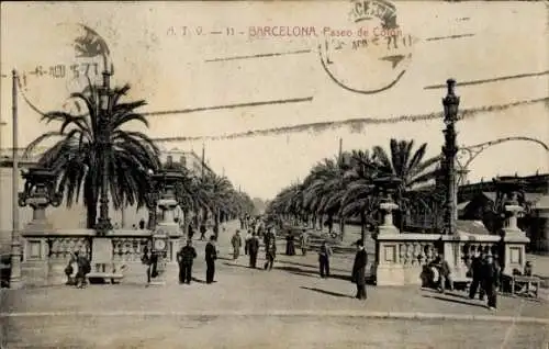 Ak Barcelona Katalonien Spanien, Paseo de Colon