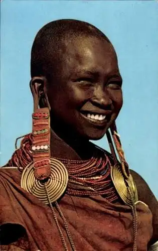 Ak Afrikanerin in Volkstrachten, Afrikanische Tracht