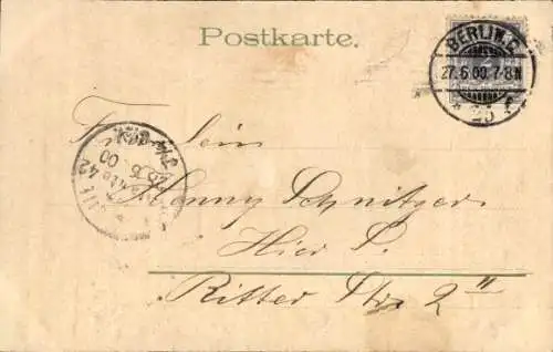 Präge Passepartout Ak Dorfidyll, Blumen