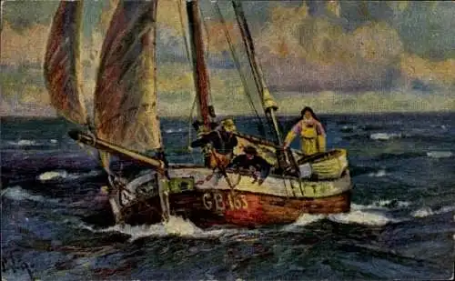 Künstler Ak Nordsee-Fischer, Fischerboot, ERPACO