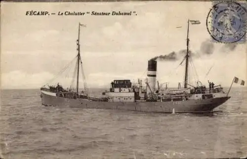 Ak Fécamp Seine Maritime, Fécamp. - Le Chalutier "Sénateur Duhamel ".
