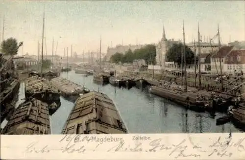 Ak Magdeburg an der Elbe,  Zoll Elbe