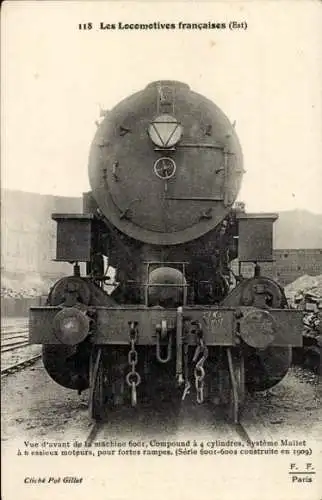 Ak Paris I Louvre, Lokomotive 6001 der französischen Ostbahnen