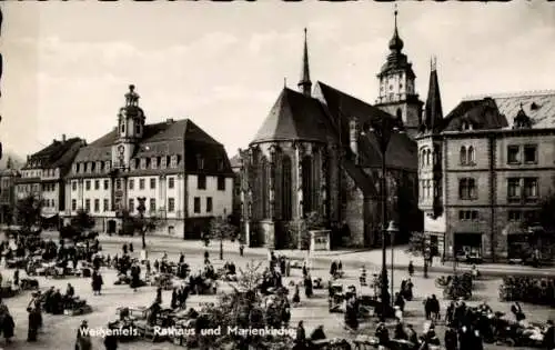 Ak Weißenfels an der Saale, Rathaus, Marienkirche