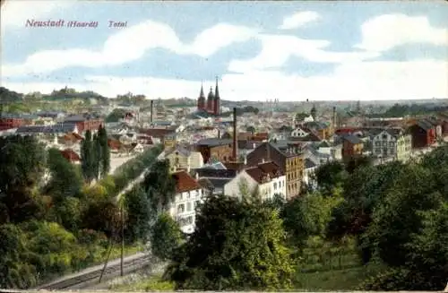 Ak Neustadt an der Haardt Neustadt an der Weinstraße , Panoramablick auf Neustadt, Kirche im H...