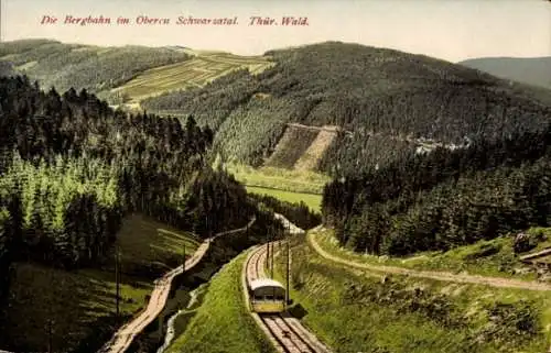 Ak Oberweißbach im Weißbachtal Thüringen, Bergbahn im Oberen Schwarzatal