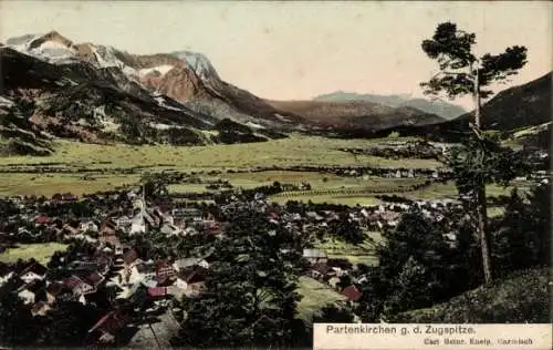 Ak Garmisch Partenkirchen in Oberbayern, Panoramaansicht
