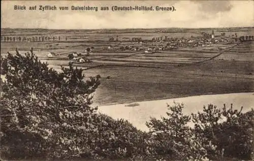 Ak Zyfflich Kranenburg am Niederrhein, Gesamtansicht, Deutsch Holländische Grenze