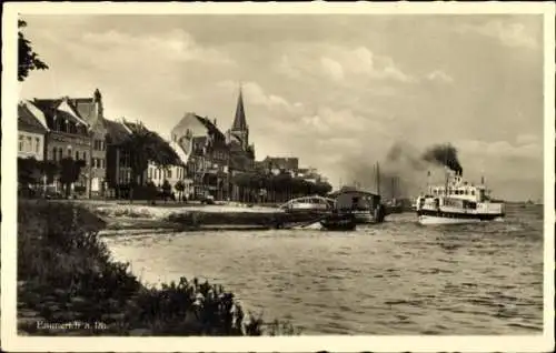 Ak Emmerich am Niederrhein, Teilansicht, Dampfer