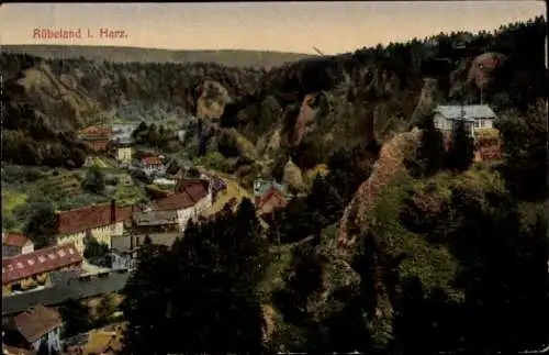 Ak Rübeland Oberharz am Brocken, Landschaftsaufnahme, Rübeland i. Harz., Hügel, Häuser