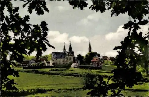 Ak Rheinböllen im Hunsrück, Dorfansicht, Kirchen