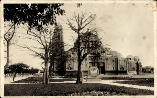 Ak Dakar Senegal, Kathedrale, Souvenir Africain, Stèle Mangin, Bäume, Gartenanlage