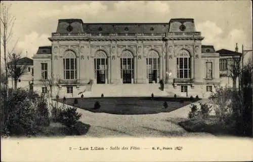 Ak Les Lilas Seine Saint Denis, Historisches Gebäude, Salle des Fêtes, elegante Architektur, Gart