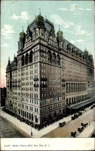 Ak Manhattan New York City USA, Waldorf Astoria Hotel, postkartentext in Französisch,  Architektu