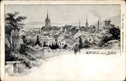 Litho Biel Bienne Kt. Bern, Gesamtansicht