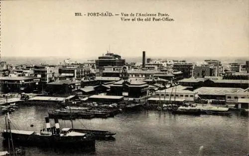 Ak Port Said Ägypten, Vue de l'ancienne Poste, View of the old Post Office