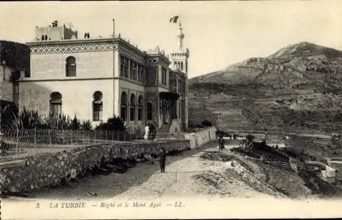 Ak La Turbie Alpes Maritimes, Landschaft, Gebäude, Mont Agel,  Ansicht