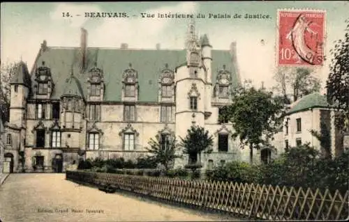 Ak Beauvais Oise, Palais de Justice, farbenfrohe , französische Republik, Edition Grand Bazar