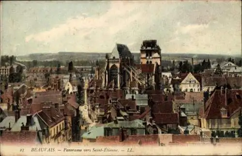 Ak Beauvais Oise, Panorama von  Blick auf Saint-Etienne,  Architektur, städtische Landschaft
