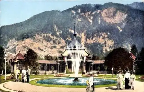 Ak Interlaken Kanton Bern Schweiz, Kursaal mit Brunnen