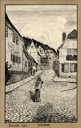 Künstler Ak Gernrode Quedlinburg im Harz, Tempelstraße