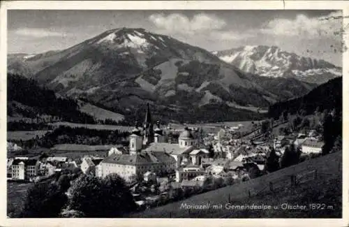 Ak Mariazell Steiermark, Gesamtansicht, Gemeindealpe, Ötscher