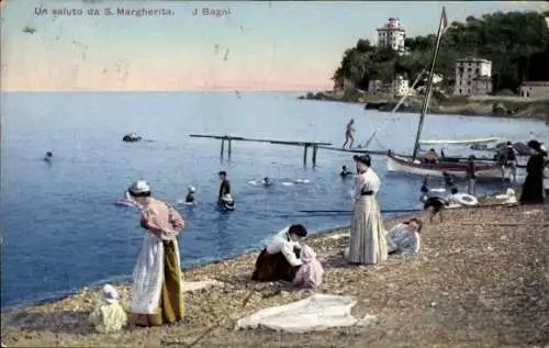 Ak Santa Margherita Liguria, Partie am Strand