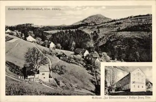 Ak Mezná Stimmersdorf Region Aussig, Gesamtansicht, Gasthaus Zur Edmundsklamm, Inh. Franz Dürr